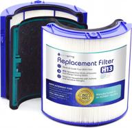 purespring true hepa h13 replacement filter compatible w/ dyson pure cool & hot models tp04, hp04, dp04 part# 968707-04, 968708-04, & 969048-01 - premium quality, blocks over 99.9% of contaminants logo