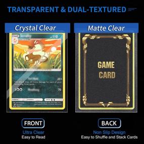 img 2 attached to 240Pcs Card Sleeves Protector For Trading Cards, Basketball &amp; Board Game Cards - двойные текстурированные прозрачные защитные рукава для карт от Sooez.