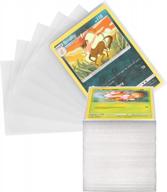 240pcs card sleeves protector for trading cards, basketball &amp; board game cards - двойные текстурированные прозрачные защитные рукава для карт от sooez. логотип