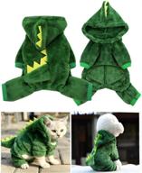 🦕 aniac dog plush dinosaur costume: cute dino hoodies for cats & small-medium dog - warm dragon coat & jumpsuit for winter логотип