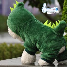 img 3 attached to 🦕 ANIAC Dog Plush Dinosaur Costume: Cute Dino Hoodies for Cats & Small-Medium Dog - Warm Dragon Coat & Jumpsuit for Winter