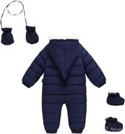 winter one piece snowsuit for babies - ohrwurm baby sleepsuit with hood, gloves, and zippered padded design logo