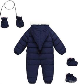 img 2 attached to Winter One Piece Snowsuit for Babies - Ohrwurm Baby Sleepsuit with Hood, Gloves, and Zippered Padded Design