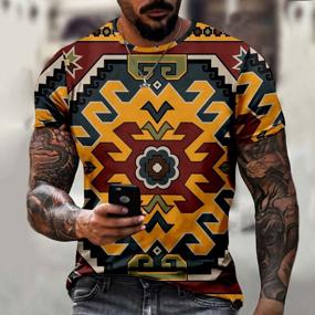img 3 attached to Стильная мужская африканская футболка Dashiki с племенным цветочным принтом и облегающим кроем