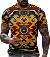 stylish men's african dashiki t-shirt with tribal floral print and slim fit cut logo