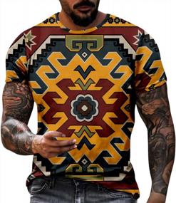 img 4 attached to Стильная мужская африканская футболка Dashiki с племенным цветочным принтом и облегающим кроем