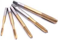 atoplee spiral point plug threading tap ,5pcs hss 6542 titanium coated metric right hand thread taps,m3-m8 logo