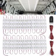 🚗 enhance your vehicle's interior with 12v 120 leds van interior light kits | white lighting solution for car van truck auto caravan trailers boat bus rv | 40 modules included логотип