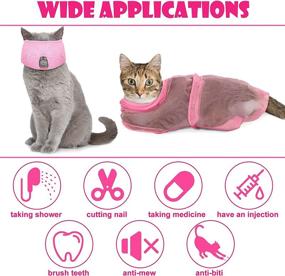 img 1 attached to 🐱 Convenient 5-Piece Cat Bathing Bag Set: Adjustable Grooming, Anti-Bite Muzzles, Nail Clipper, Tick Remover Tool & Massage Brush for Easy Bathing, Cleaning, and Trimming