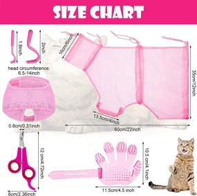img 3 attached to 🐱 Convenient 5-Piece Cat Bathing Bag Set: Adjustable Grooming, Anti-Bite Muzzles, Nail Clipper, Tick Remover Tool & Massage Brush for Easy Bathing, Cleaning, and Trimming