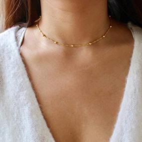 img 3 attached to Gold Necklace for Women - Layered Snake Chain Choker Jewelry by MONOOC