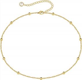img 4 attached to Gold Necklace for Women - Layered Snake Chain Choker Jewelry by MONOOC