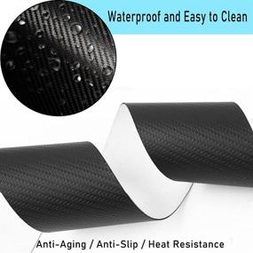 img 3 attached to MAG-AI 4PCS GMC Sierra Door Sill Plate Protectors - Carbon Fiber Scuff Stickers for Sierra