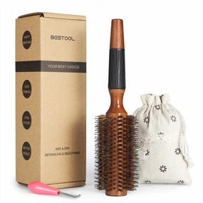img 4 attached to 2.5 Inch BESTOOL Round Brush - Boar Bristle Hairbrush For Quick Blowout & Add Shine/Volume, Minimize Damage!