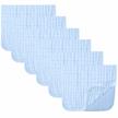 yoofoss baby muslin burp cloths 6 pack, 20''x10'', 100% cotton, super soft and absorbent (blue) logo