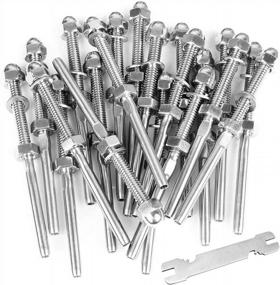 img 4 attached to Upgrade Your Cable Deck Railing With BLIKA'S T316 Stainless Steel Swage Threaded Terminal - 20 Pack Of 1/8" Cable Railing End Fittings