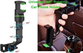 img 2 attached to Car Mount Phone Holder Multifunctional Pop Rearview Mirror Phone Holder Desk Stand Universal 360°Car Rearview Mirror Mount Phone And GPS Holder HIYITKS Adjustable Cell Phone Cradles Holder(2Pcs-Green)