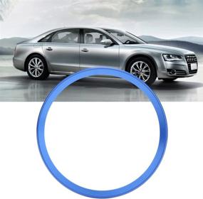 img 2 attached to 🔵 Enhance Your Audi's Interior with a Blue Aluminum Alloy Steering Wheel Ring Cover Trim for A1 A3 A4 A5 A6 Q3 Q5