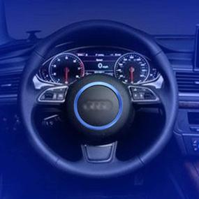 img 1 attached to 🔵 Enhance Your Audi's Interior with a Blue Aluminum Alloy Steering Wheel Ring Cover Trim for A1 A3 A4 A5 A6 Q3 Q5