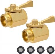 2 pack styddi super heavy duty garden hose shut off valves - solid brass with 4 extra washers logo
