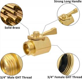 img 3 attached to 2 Pack STYDDI Super Heavy Duty Garden Hose Shut Off Valves - Solid Brass With 4 Extra Washers