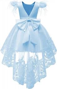 img 3 attached to White Lace Embroider Bowknot Flower Girl Dresses For Pageant Party Wedding Gowns Ages 1-10