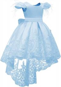 img 2 attached to White Lace Embroider Bowknot Flower Girl Dresses For Pageant Party Wedding Gowns Ages 1-10