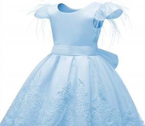 img 1 attached to White Lace Embroider Bowknot Flower Girl Dresses For Pageant Party Wedding Gowns Ages 1-10