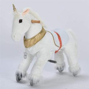 img 2 attached to 🐴 Ufree Horse Action Pony: Fun Walking Toy with Wheels for Kids Ages 3-6
