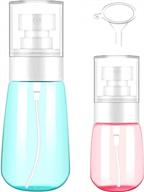 jkcare fine mist spray bottles: дорожные многоразовые пластиковые контейнеры на 1 унцию/30 мл и 2 унции/60 мл для парфюмерии, волос, макияжа лица и ухода за кожей логотип