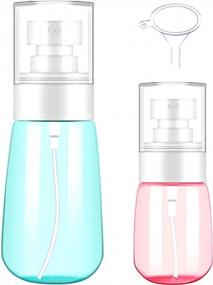 img 4 attached to JKcare Fine Mist Spray Bottles: дорожные многоразовые пластиковые контейнеры на 1 унцию/30 мл и 2 унции/60 мл для парфюмерии, волос, макияжа лица и ухода за кожей
