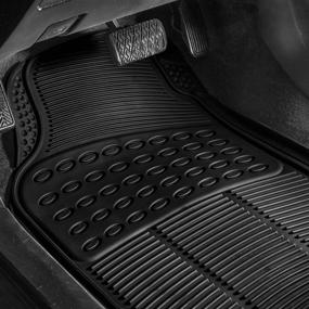 img 3 attached to 🚗 FH Group Climaproof™ Trimmable Vinyl Floor Mats with Cargo Liner - Universal Fit for Cars, Trucks and SUVs (Black) F11306-F16401: Non-Slip Protection for All 3 Rows