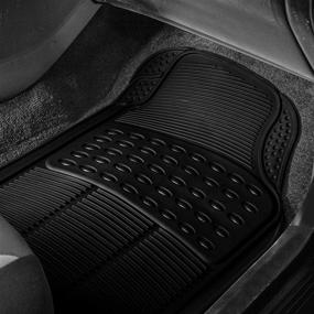 img 2 attached to 🚗 FH Group Climaproof™ Trimmable Vinyl Floor Mats with Cargo Liner - Universal Fit for Cars, Trucks and SUVs (Black) F11306-F16401: Non-Slip Protection for All 3 Rows