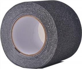 img 4 attached to Anti Slip Traction Tape 4" X 30Ft - 80 Grit Best Grip Friction Safe Tread Step Strong Abrasive Adhesive For Stairs Indoor Outdoor Black