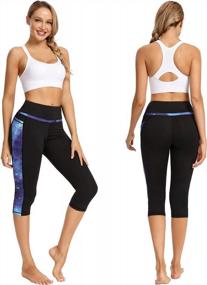 img 2 attached to Get Fit And Fashionable With Picotee'S High-Waisted Capri Leggings For Women With Tummy Control And Convenient Pockets!