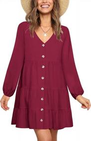 img 2 attached to Polka Dot V-Neck Button Dress: The Perfect Summer Casual Wear For Women.