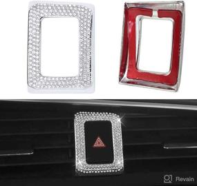 img 2 attached to Bling Bling Car Interior Accessories Hazard Warning Light Button Decals Frame Cover Trim Sticker Compatible For Honda 10Th Gen Civic 2016 2017 2018 2019 2020 2021