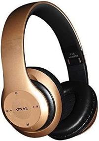 img 1 attached to Bluetooth P15 5.0 Wireless Headset: Metallic Bronze Gold - Crystal Clear Sound and Stylish Design
