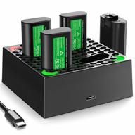 get longer gaming hours with our 4-piece rechargeable battery pack compatible with xbox one/xbox series xs and charging station logo