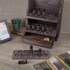 img 1 attached to LIANTRAL Wooden Storage Rack For Essential Oils And Nail Polish Display Organizer - Holds 45 Bottles Of 10/15/20/30Ml Sizes (Espresso)
