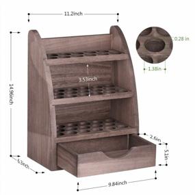 img 3 attached to LIANTRAL Wooden Storage Rack For Essential Oils And Nail Polish Display Organizer - Holds 45 Bottles Of 10/15/20/30Ml Sizes (Espresso)
