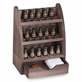 img 4 attached to LIANTRAL Wooden Storage Rack For Essential Oils And Nail Polish Display Organizer - Holds 45 Bottles Of 10/15/20/30Ml Sizes (Espresso)