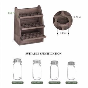 img 2 attached to LIANTRAL Wooden Storage Rack For Essential Oils And Nail Polish Display Organizer - Holds 45 Bottles Of 10/15/20/30Ml Sizes (Espresso)