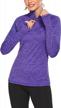 women's long sleeve upf 50+ athletic yoga t-shirt thumb hole workout quarter zip pullover running jacket xs-xxl by elesol logo