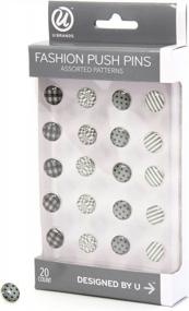img 3 attached to U Brands Fashion Steel Push Pins - 20-Count In Black, White & Gray Colors