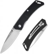 компактный и прочный карманный нож с зажимом для ремня для кемпинга и повседневного использования - лезвие 2,7 дюйма, нескользящая ручка g-10 и конструкция из нержавеющей стали 8cr13mov - идеальный подарок для мужчин логотип