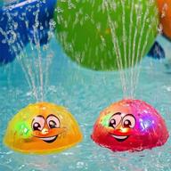 🛁 auto sensing led light floating bath toys: sprinkler water sprinkler ufo car for infants, kids, bathtub and pool logo