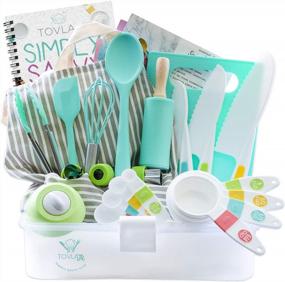 img 4 attached to Tovla Jr. Kids Baking And Cooking Gift Set - Complete Supplies For Young Chefs With Storage Case