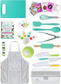 img 3 attached to Tovla Jr. Kids Baking And Cooking Gift Set - Complete Supplies For Young Chefs With Storage Case
