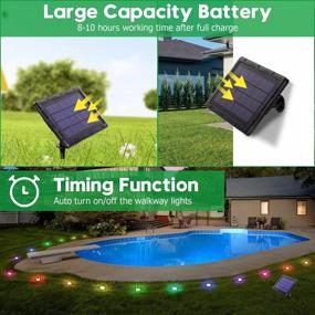 img 3 attached to Solar Ground Lights 42Ft RGB, USB Charging Waterproof Pathway Garden Walkway Lights With App Control & Remote, Music Sync Timing Dimmable Outdoor Yard Lighting